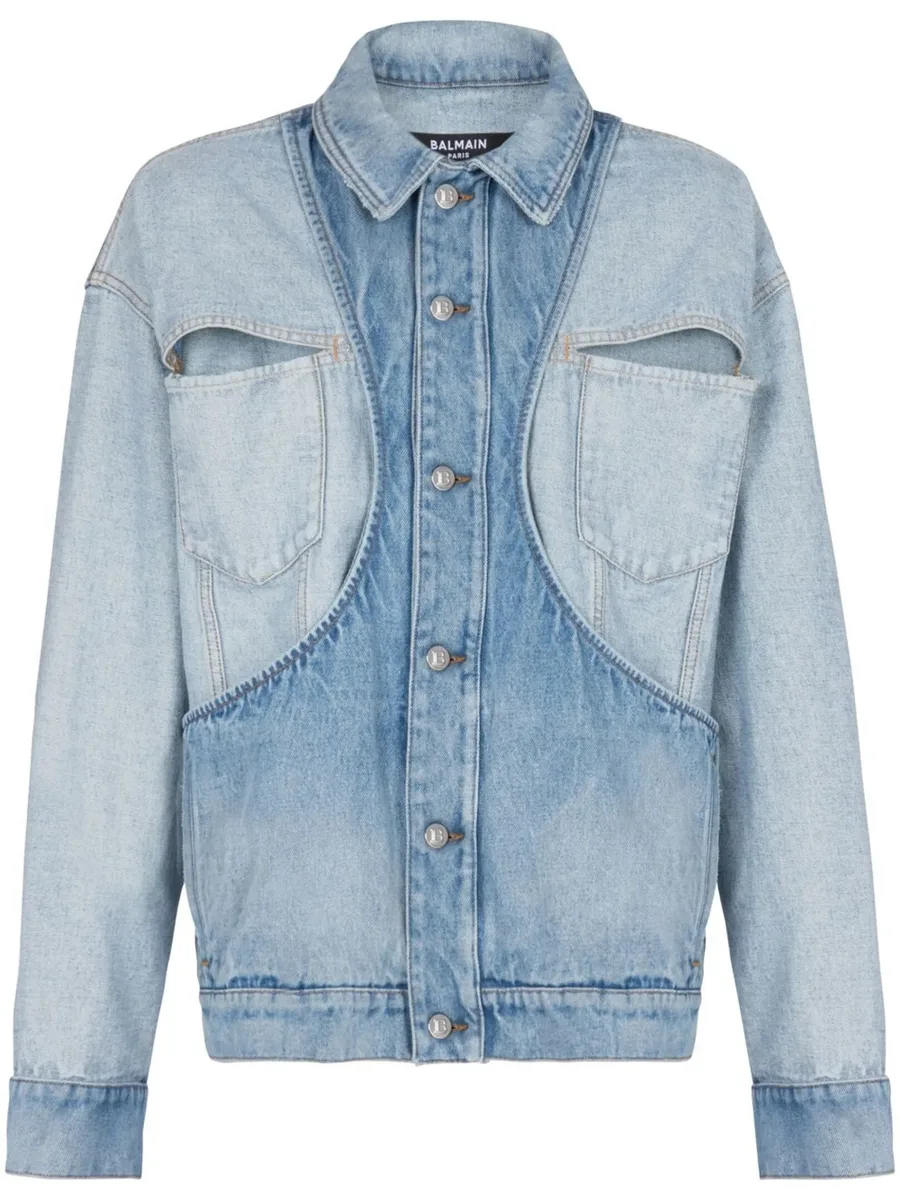 panelled-design denim jacket 1