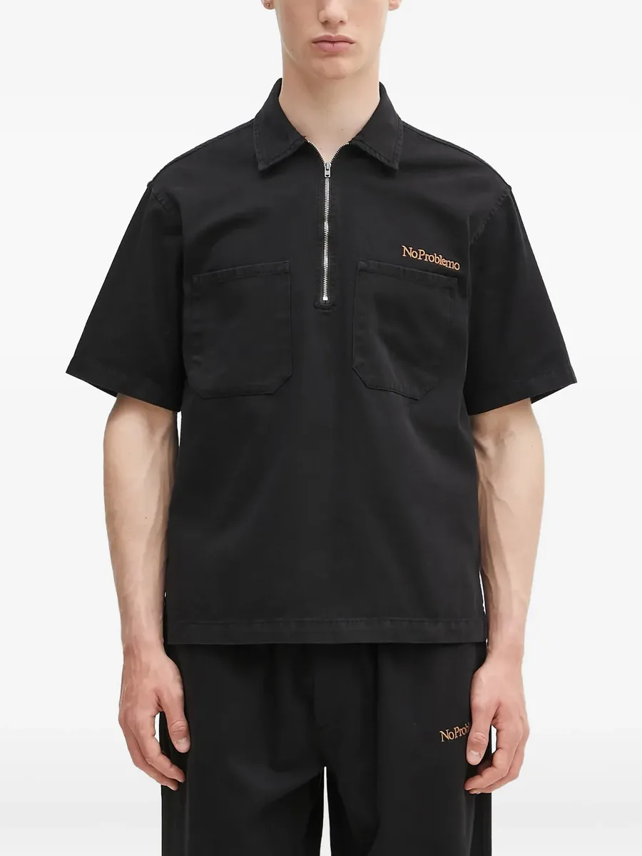 logo-embroidered polo shirt 1