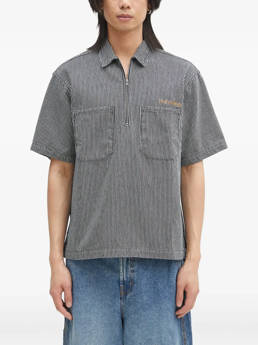 striped zip-neck polo shirt 2