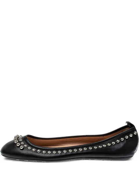 stud-detail leather ballet flats