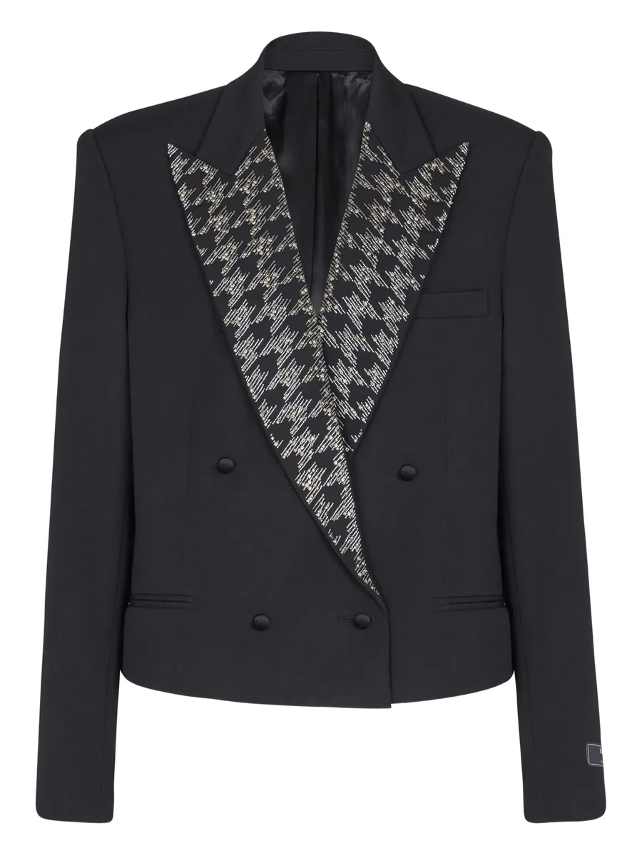crystal-embellishment double-breasted blazer 2
