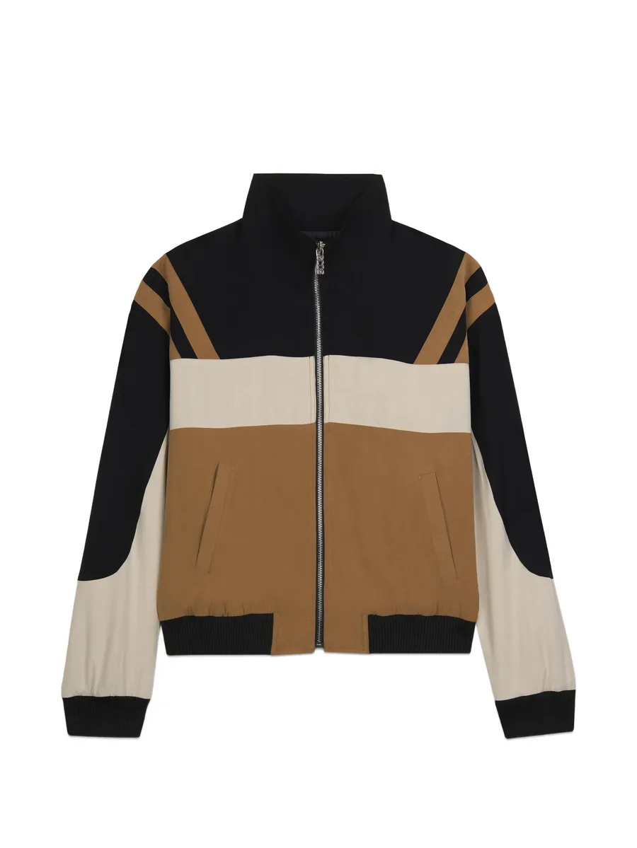 colour-block zip-up jacket 1