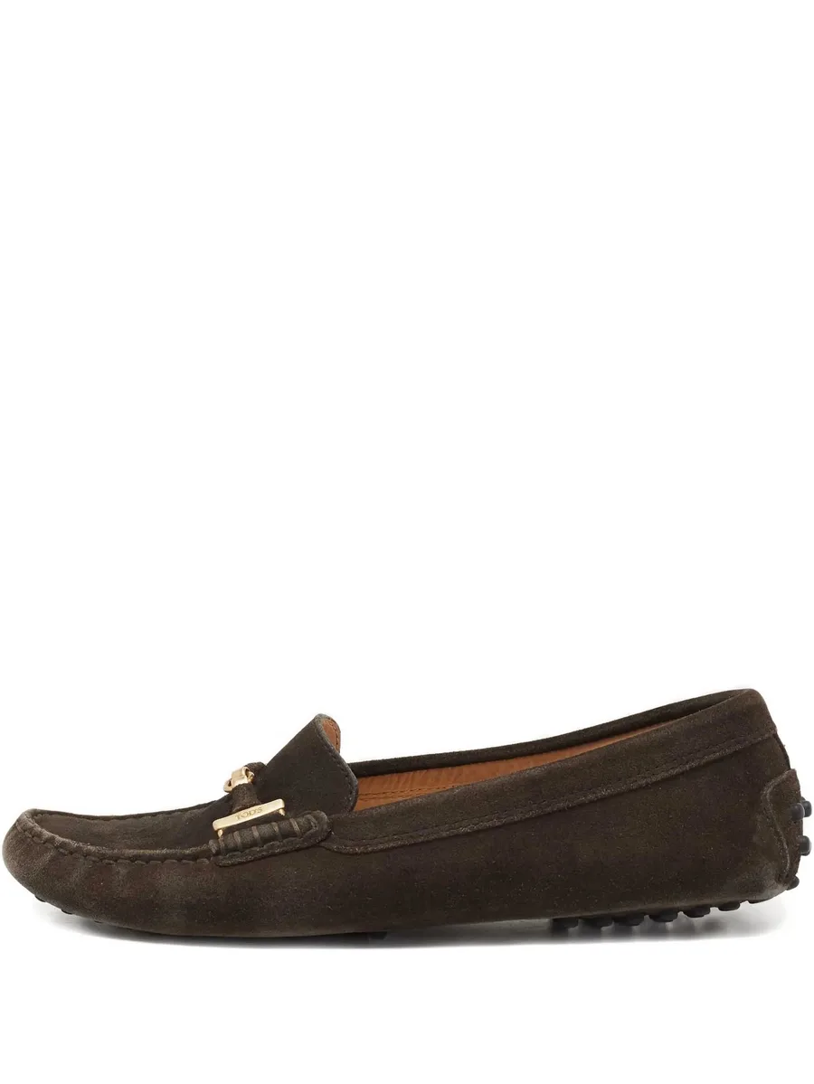 Suede Gold Accent Loafers 2