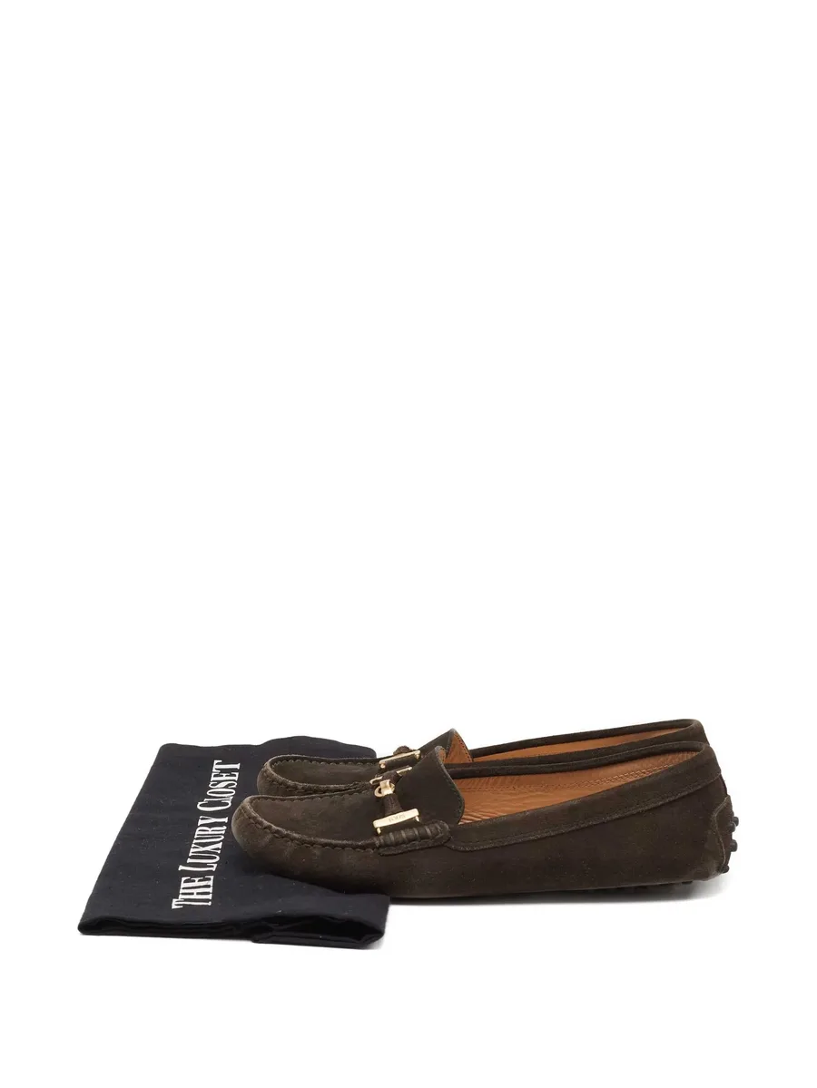 Suede Gold Accent Loafers 10