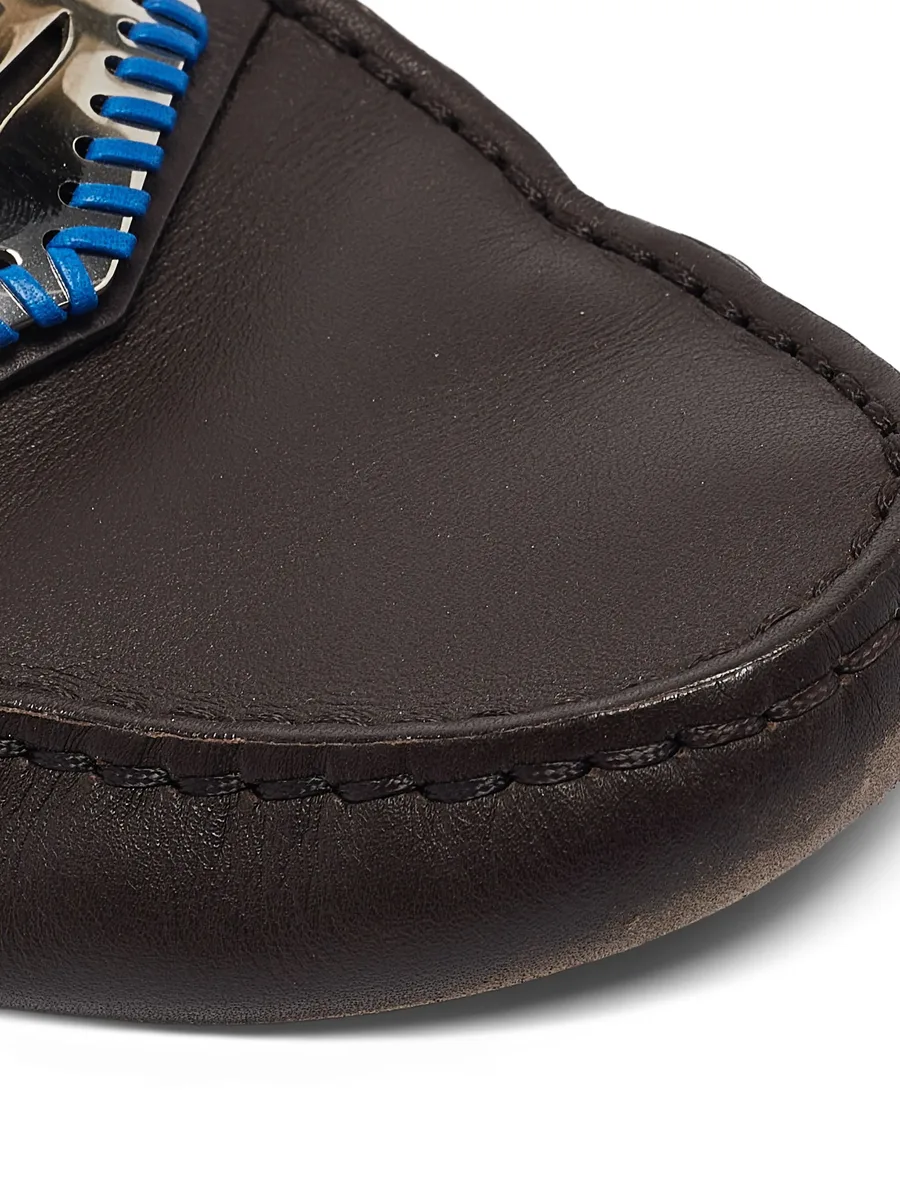 Pre-owned leather stitching loafers 10