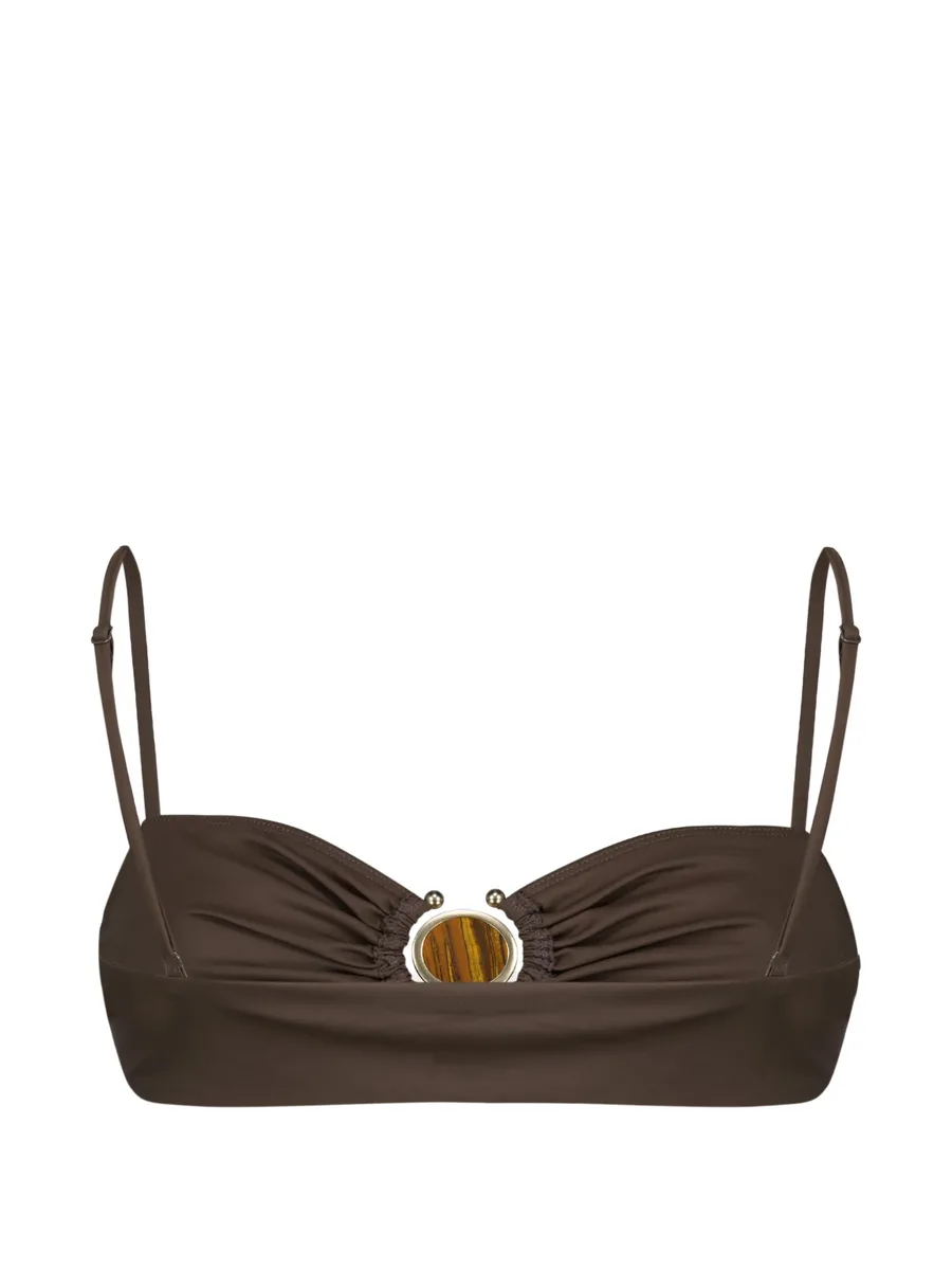 stone-embelishment bandeau bikini top 7