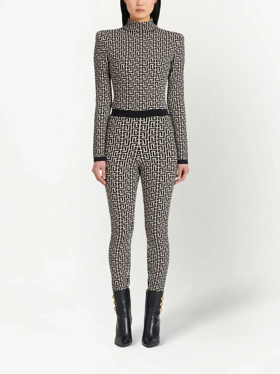 monogram-print high-waisted leggings 6