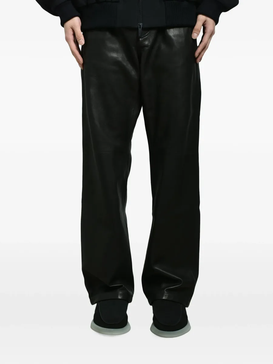 straight-leg leather trousers 3