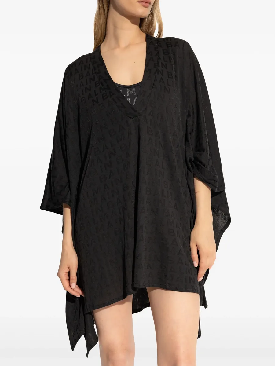 logo-jacquard beach minidress 6