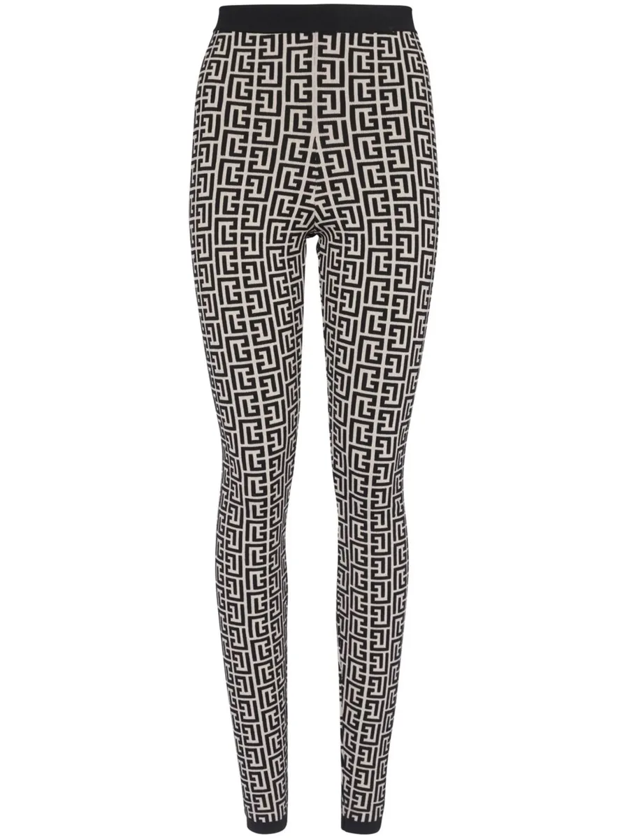monogram-print high-waisted leggings 2