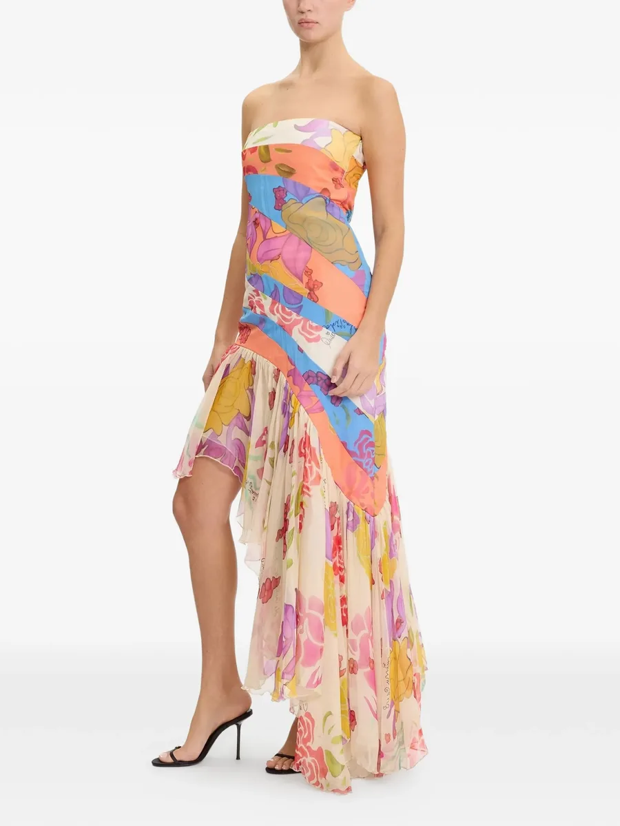мини платье Flores без бретелей 5