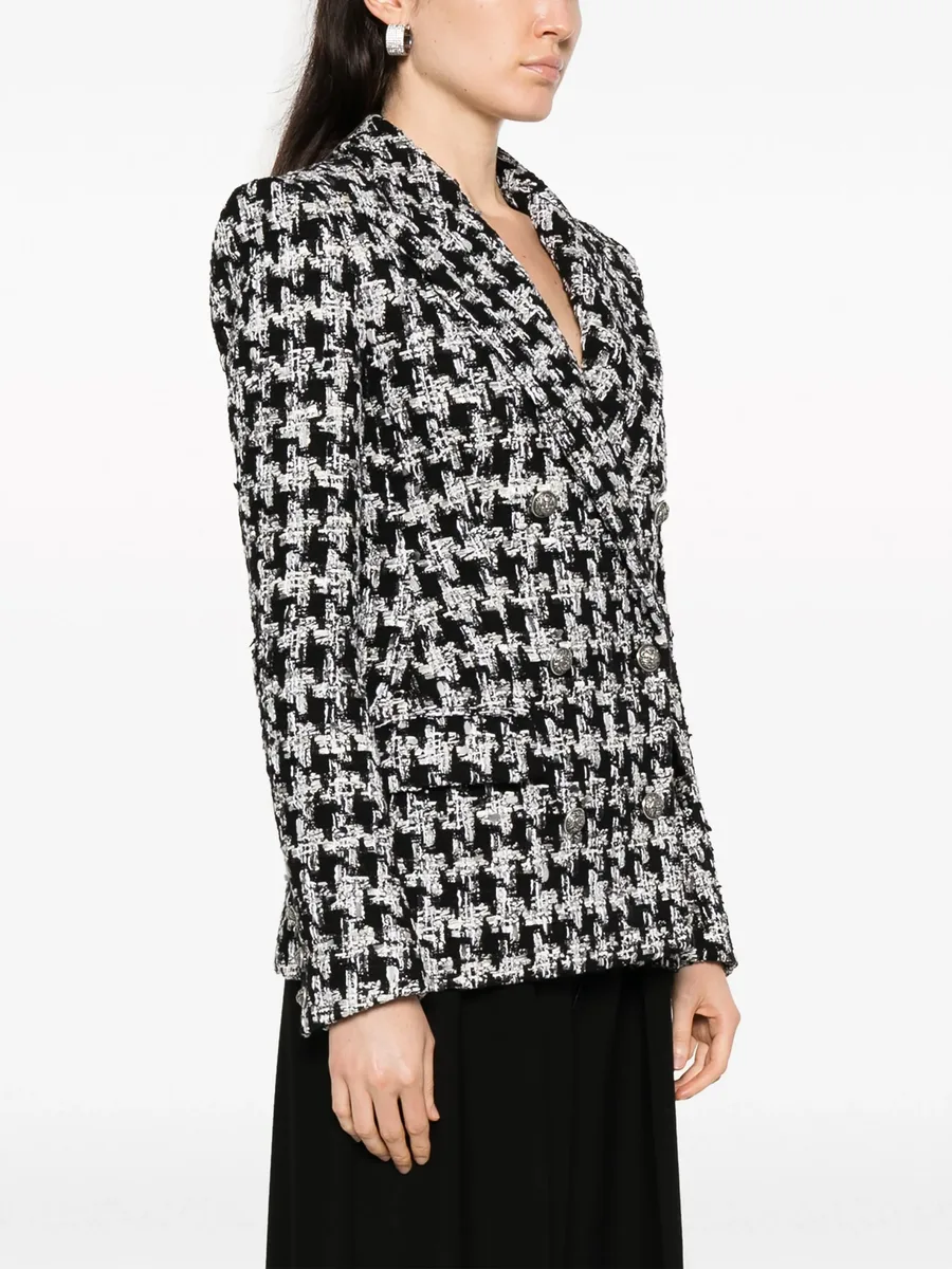 bouclé houndstooth-pattern blazer 6