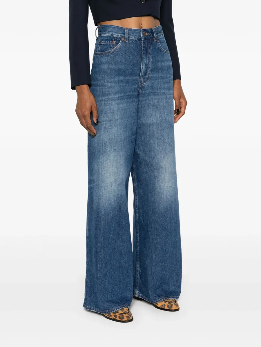 широкие джинсы с завышенной талией 6