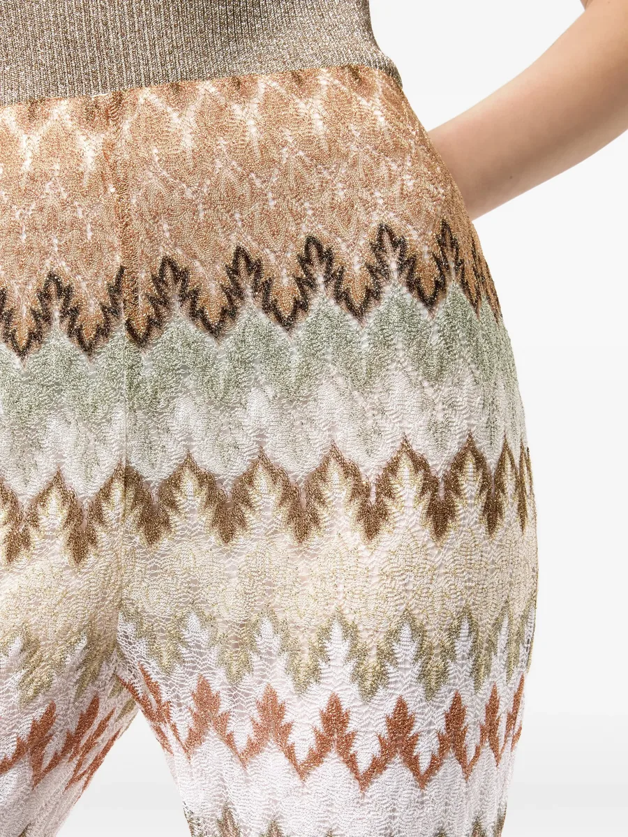 zigzag-knit flared trousers 8