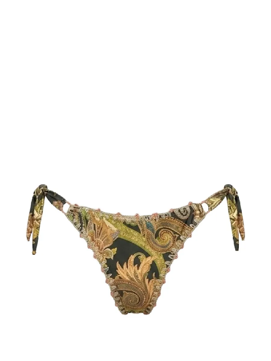 Akal paisley-print crochet-trim bikini bottoms 1