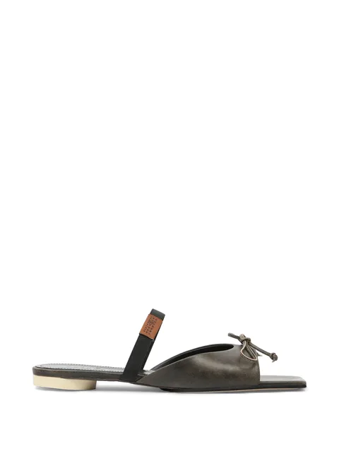 bow-detailed leather slingback shoes