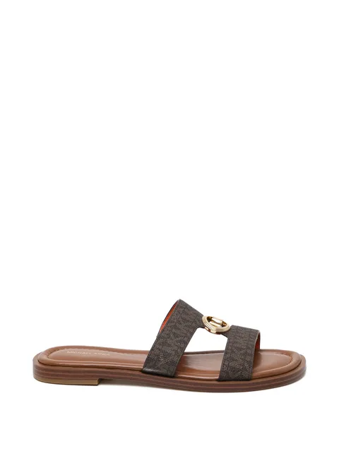 all-over logo buckle sandals