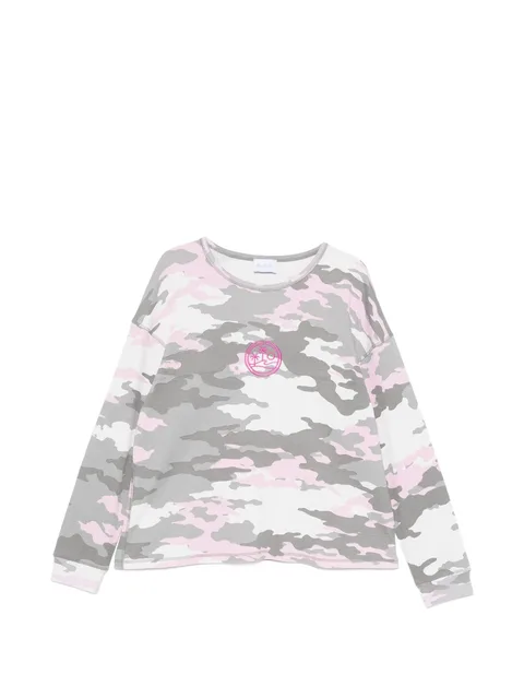 camo-print waffle-knit T-shirt