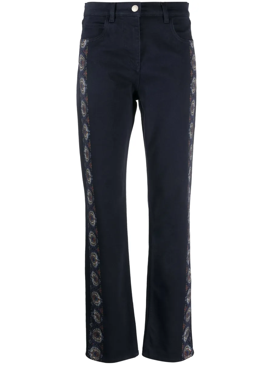 floral-stripes straight-leg jeans 2