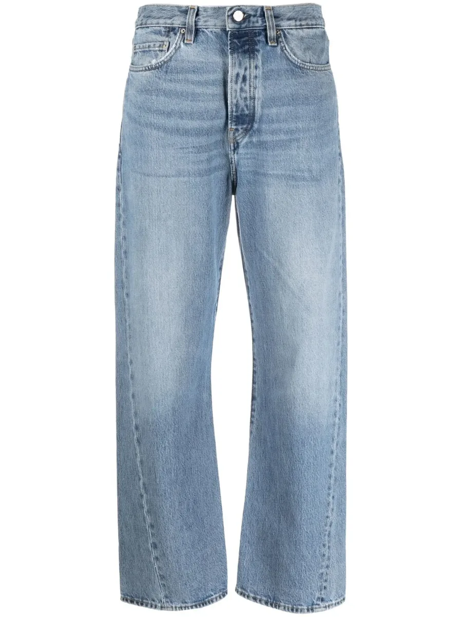 Twisted seam denim full length jeans 1