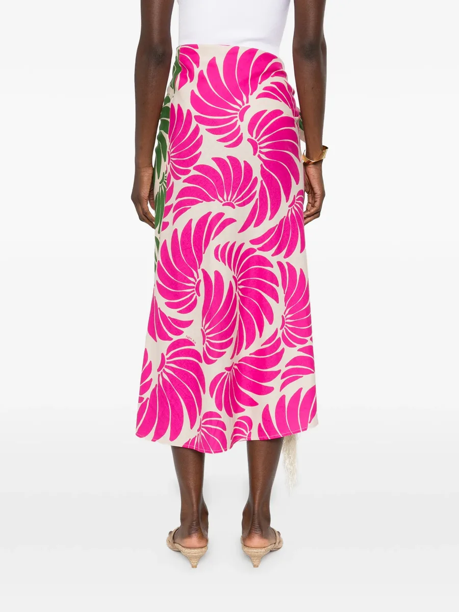 юбка с цветочным принтом и бахромой 7