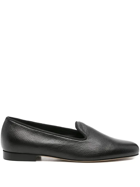 grained-leather loafers