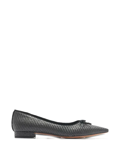 Esmira bow woven ballet flat pumps