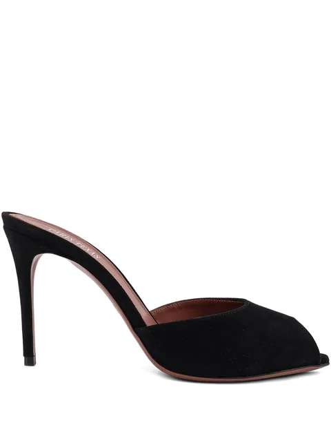 black heeled sandals