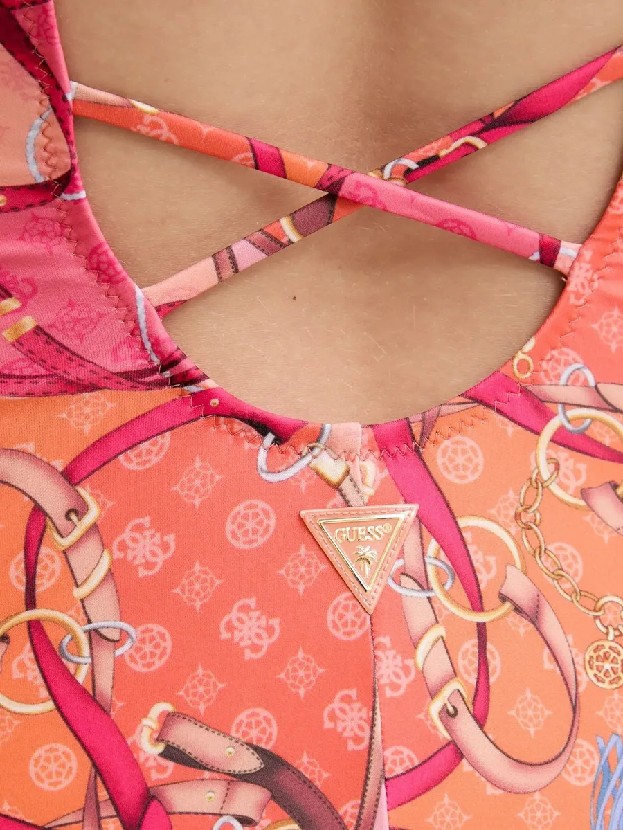 chain-embellished print swimsuit 8
