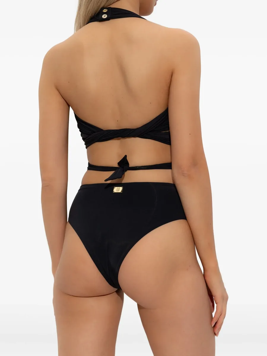 wrap-effect halter-neck bikini 7