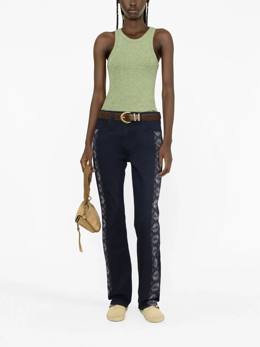 floral-stripes straight-leg jeans 4