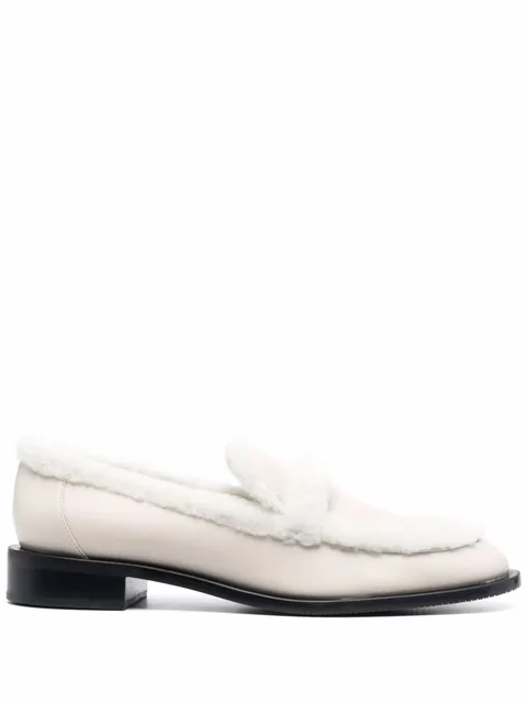 shearling trim loafers