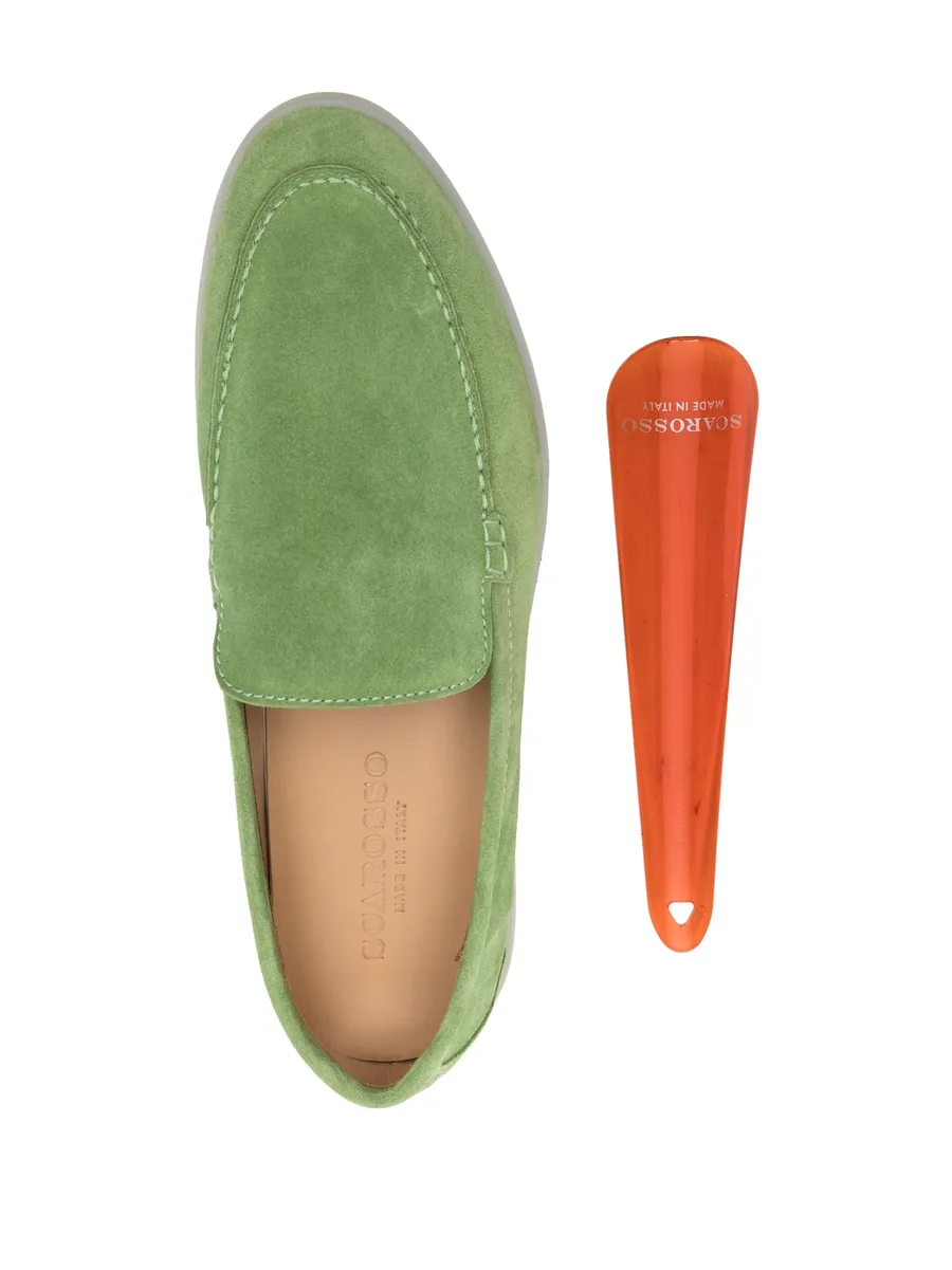 stitched-edge suede loafers 8