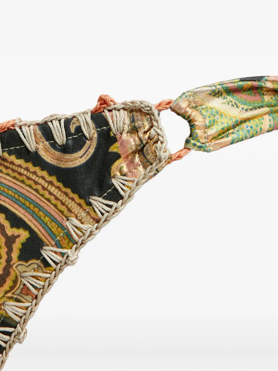 Akal paisley-print crochet-trim bikini bottoms 9