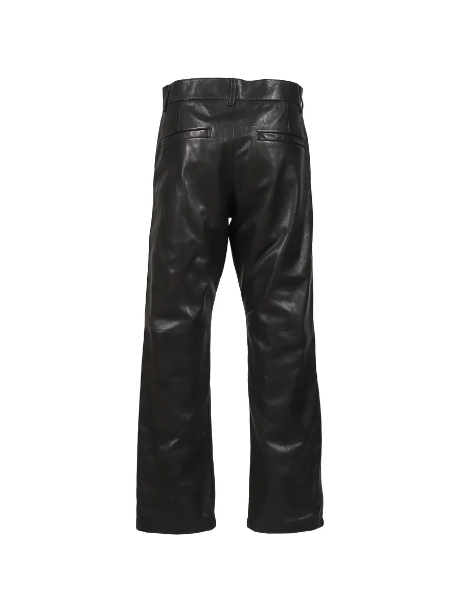 straight-leg leather trousers 6
