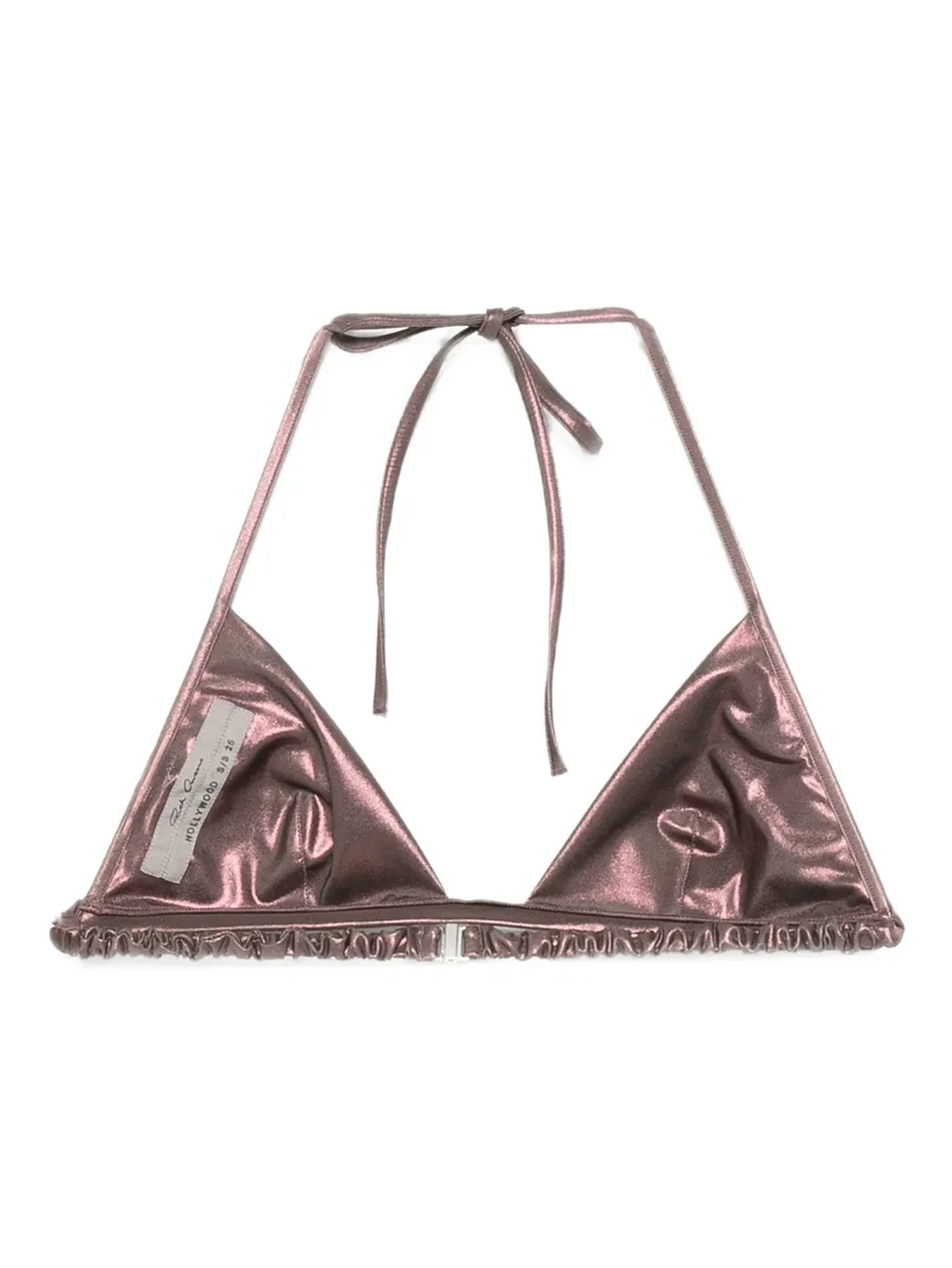 metallic-effect halter bikini top 3