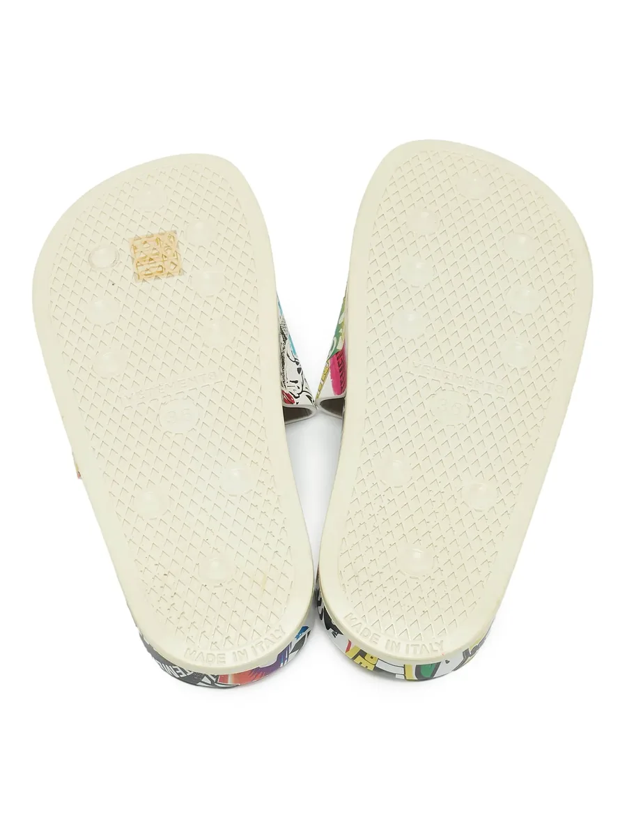 graphic-print leather slides 8