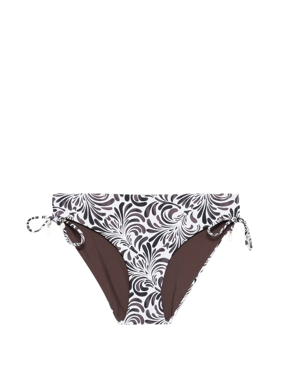 botanical-print side-tie bikini bottoms 1