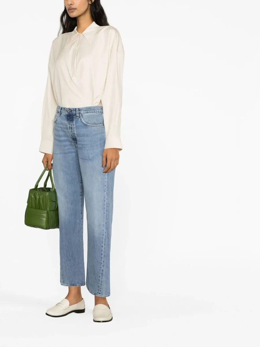 Twisted seam denim full length jeans 8