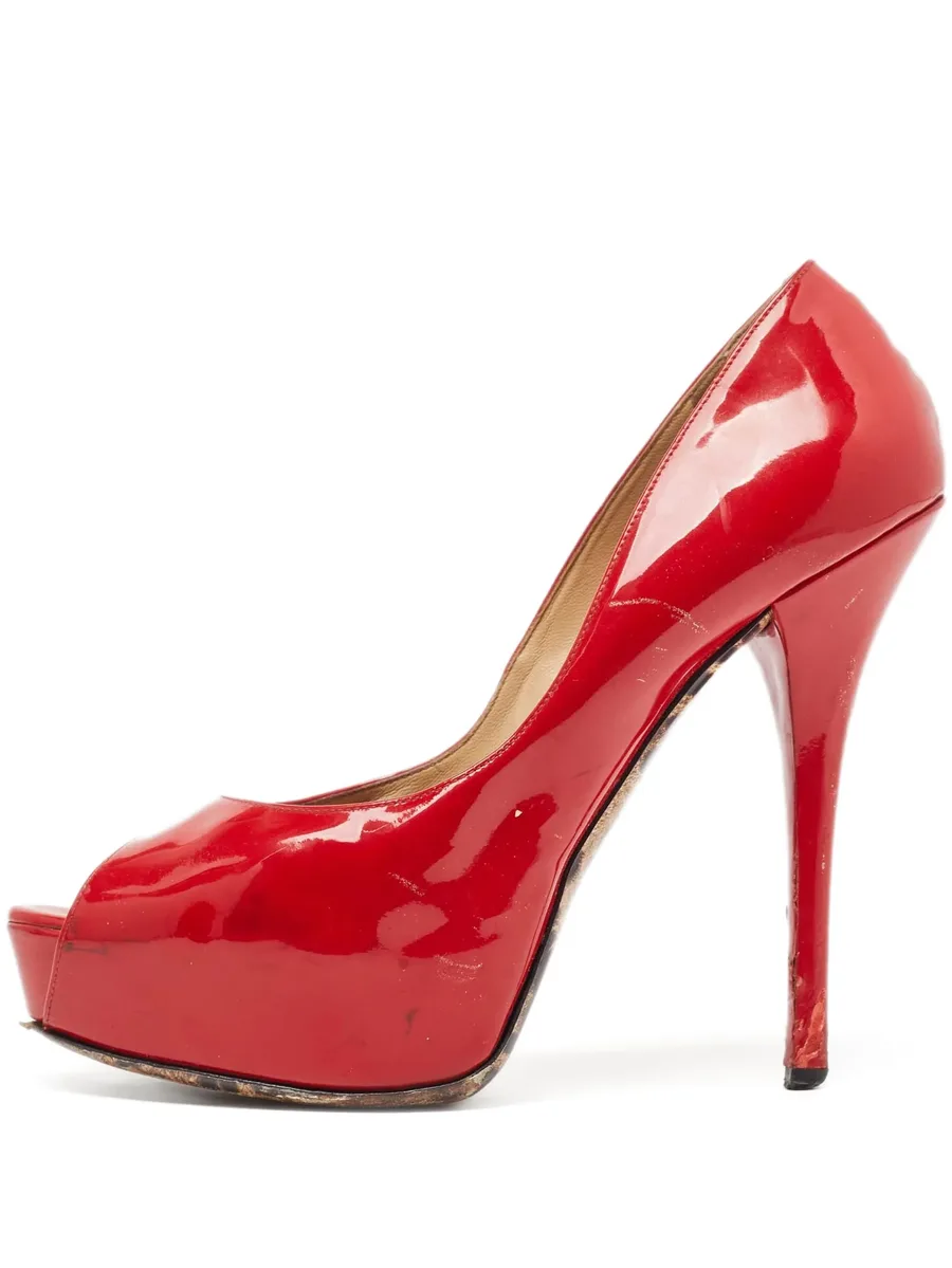 140mm leather heeled pumps 2