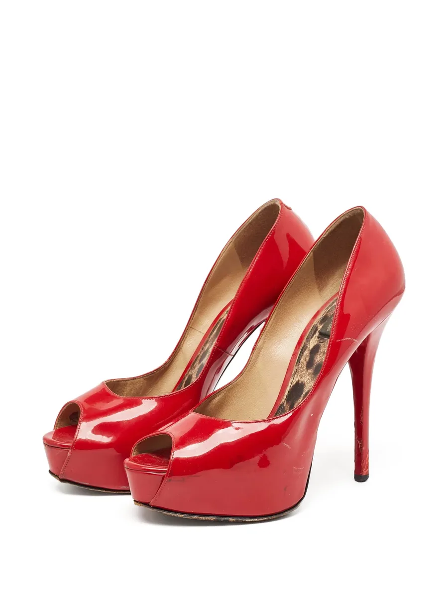 140mm leather heeled pumps 6