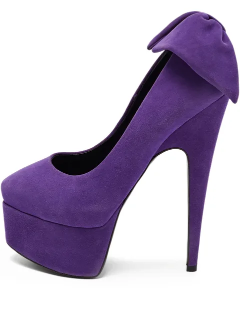 pre-owned 170mm Debra bow-detail platform pumps