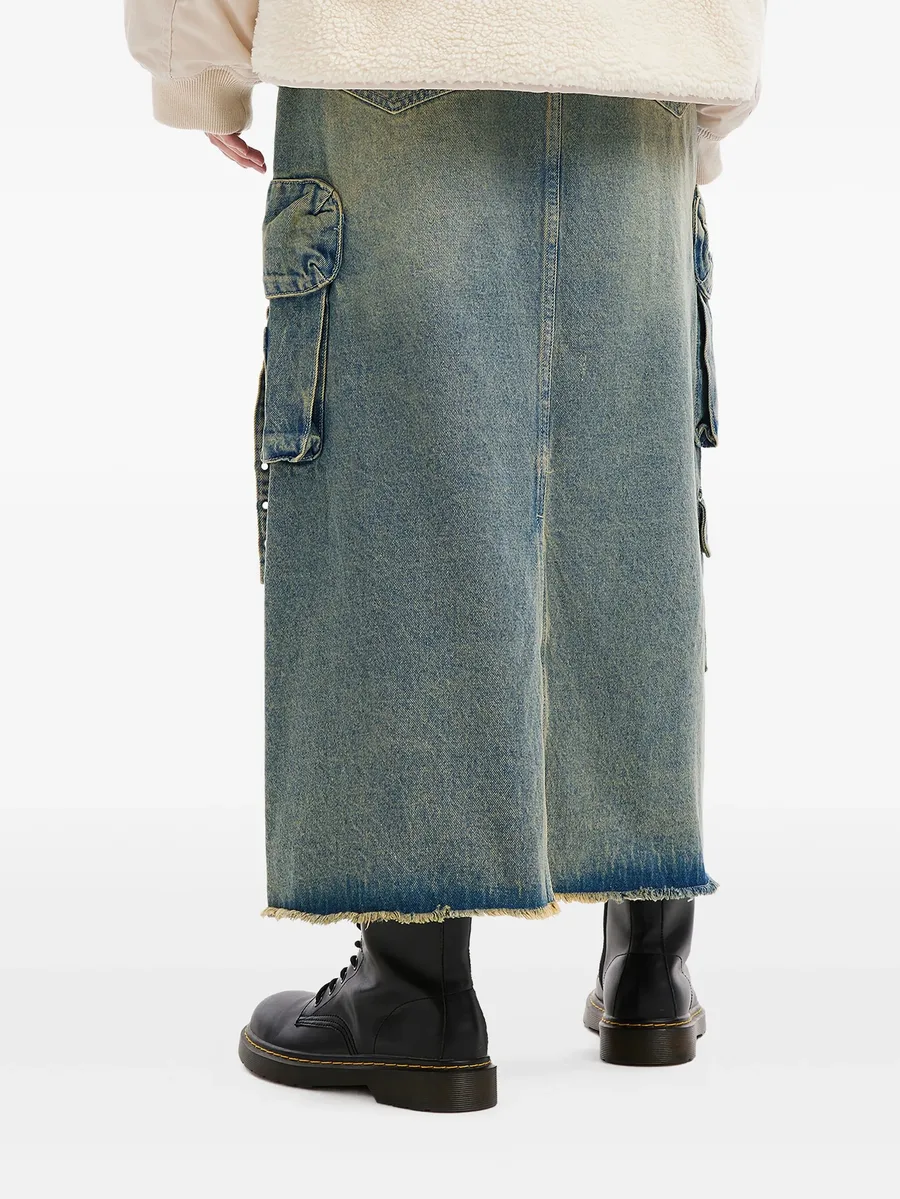 cargo frayed midi skirt 7