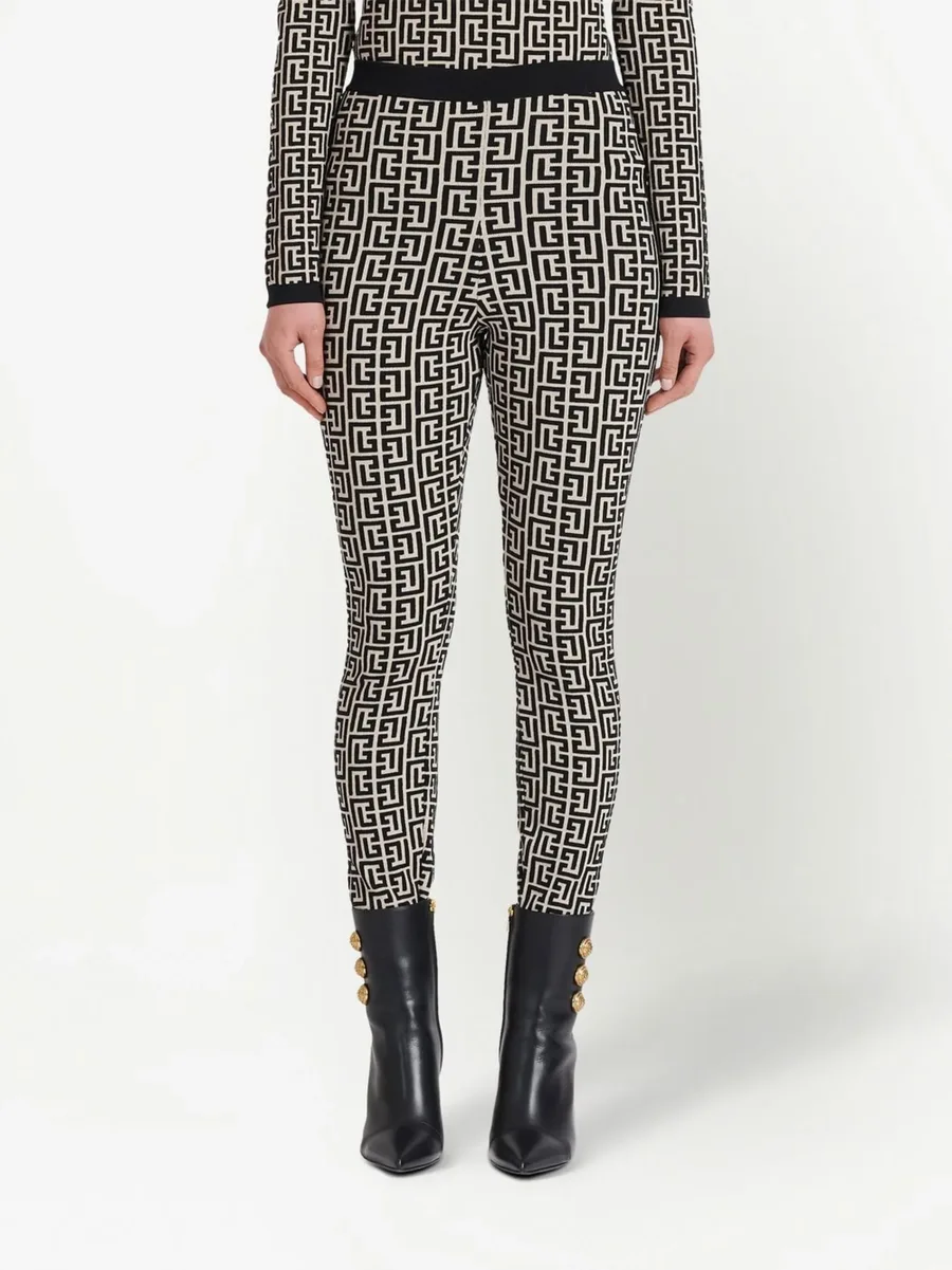 monogram-print high-waisted leggings 10