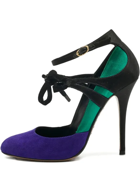 suede ankle-strap pumps