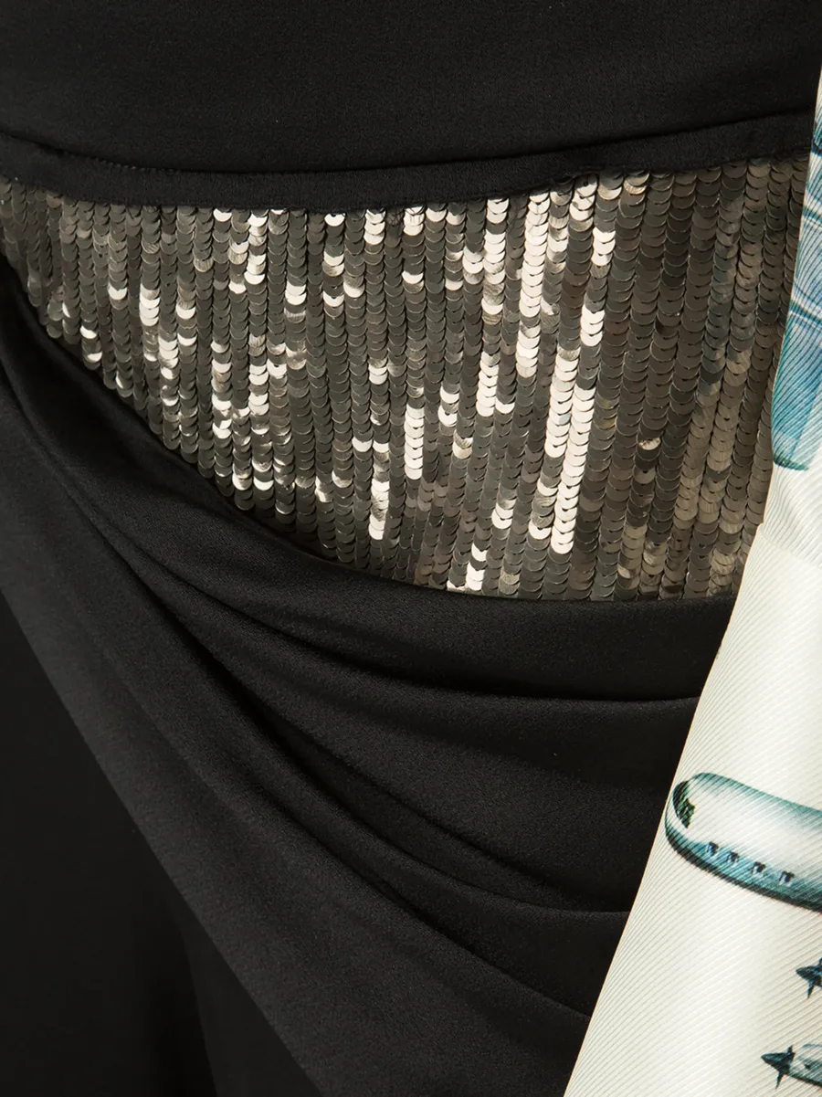 sequin side drape trousers 9