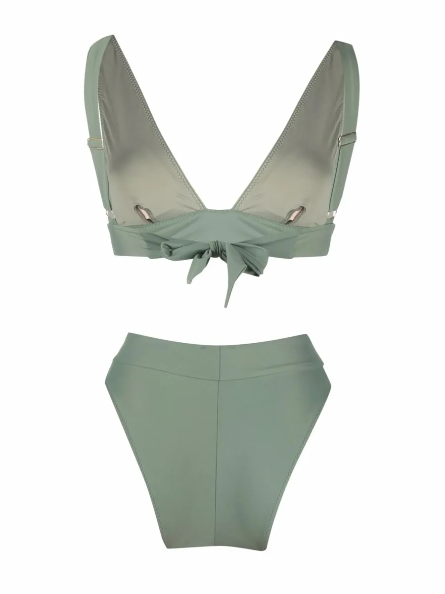 high-waisted V-neck bikini set 3