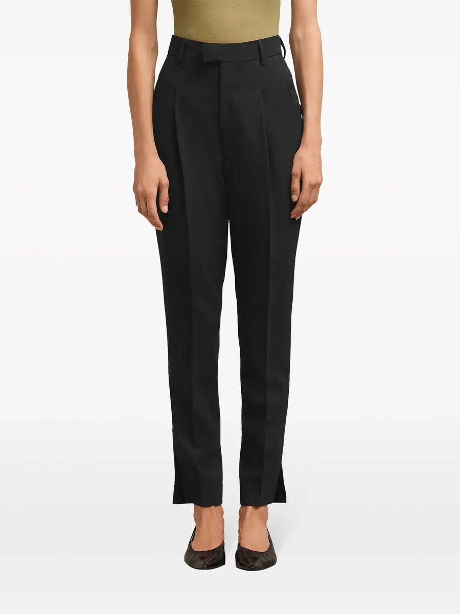 high-waist tapered-leg trousers 9
