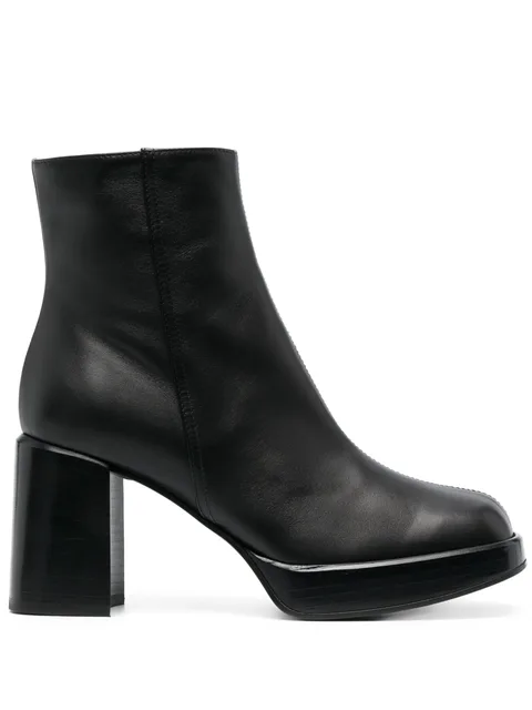 80mm square-toe leather boots