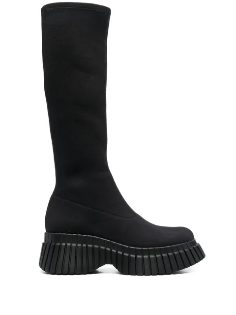 70mm knitted platform boots